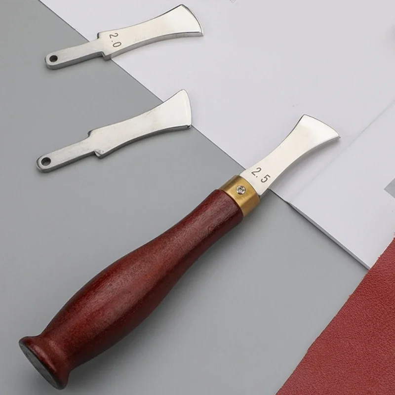 Инструмент для биговки кожи с деревянной ручкой со сменной головкой 1 0-2 5 мм