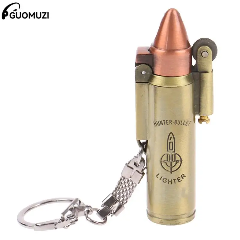 

Классическая шпилька в стиле ретро, брелок в виде пули, турбо Бутановая Зажигалка для сигар, металлическая газовая Карманная Зажигалка без газа