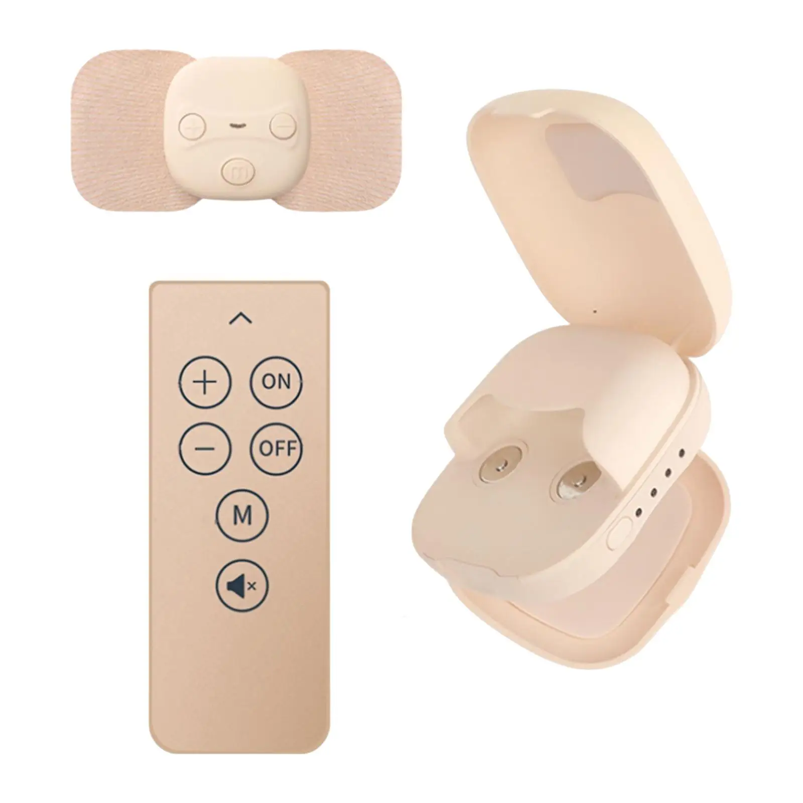 

Portable Mini Massager Electronic Massage Rechargeable with Remote Control Massage Sticker for Cervical Neck Muscle Relaxation