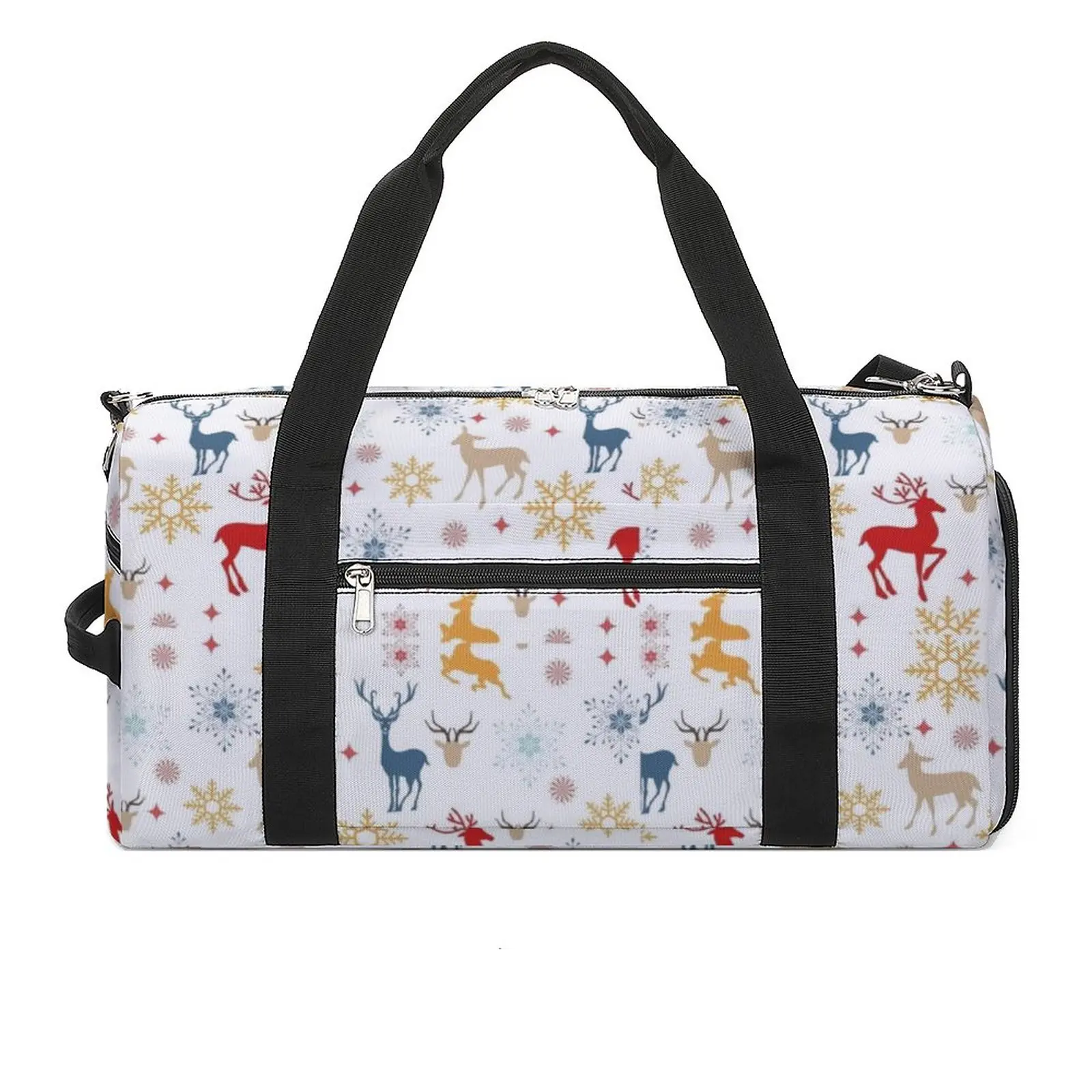

Nordic Animal Sports Bag Vintage Deer Patterns Travel Gym Bags Shoes Men Women Fitness Handbags