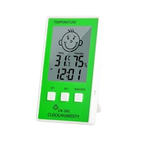 cx 201 digital lcd thermometer hygrometer clock humidity temperature meter baby face comfort level display weather station