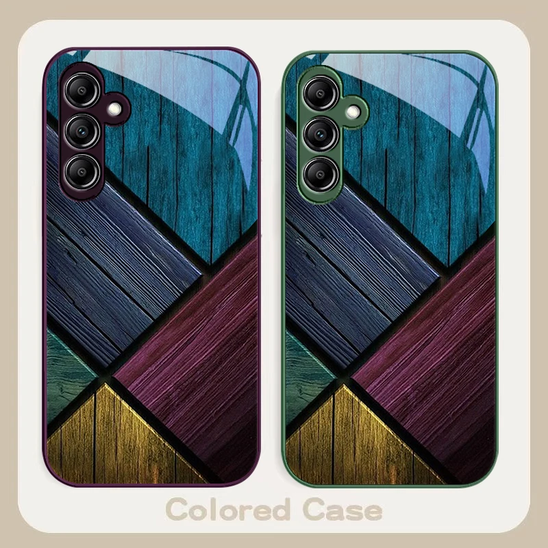 Colored brick wall for Samsung Galaxy A01 02 03 Core A04 A14 4G A13 54 34 31 20 25 23 22 5G S21 Ultra S20 glass phone case
