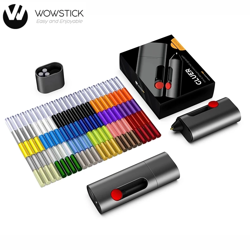 

Wowstick Cordless Electric Hot Melt Glue Pen Gluer 2000mAh Type-C Rechargeable DIY Art Craft Glue Pen W/ 20pcs Glue Sticks