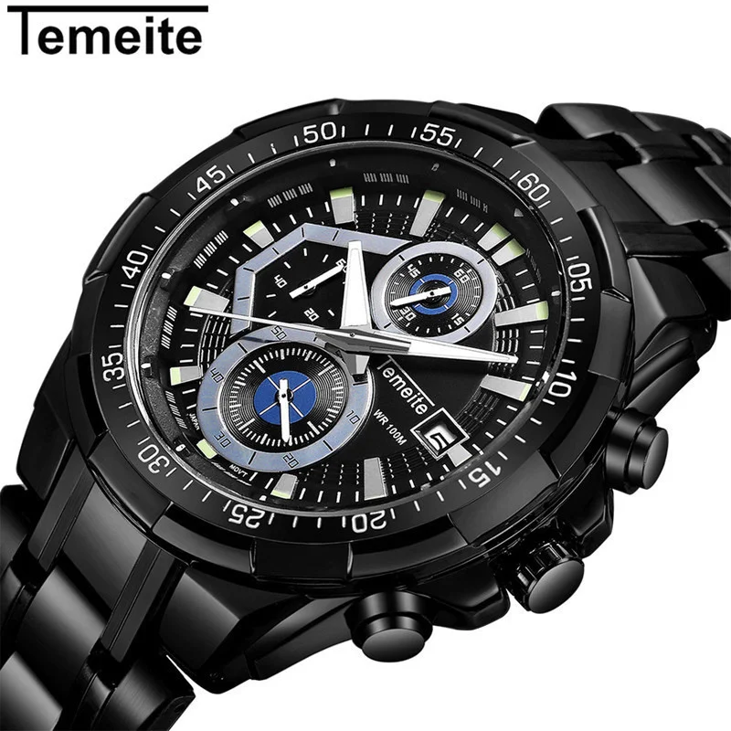 

Швейцарский бренд luxyry, мужские спортивные многофункциональные водонепроницаемые кварцевые часы с тремя глазами и шестью иглами