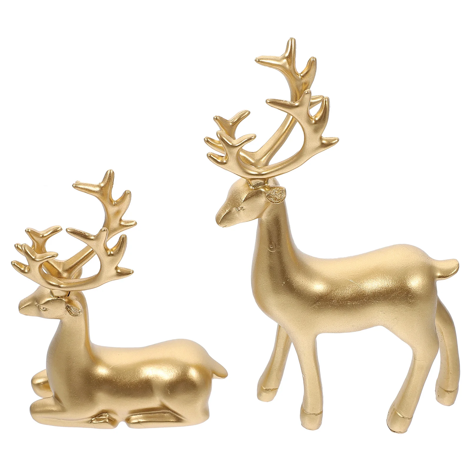 

2pcs Christmas Reindeer Ornaments Elk Figurine Christmas Desktop Decorations Ornaments Small Reindeer Figurines