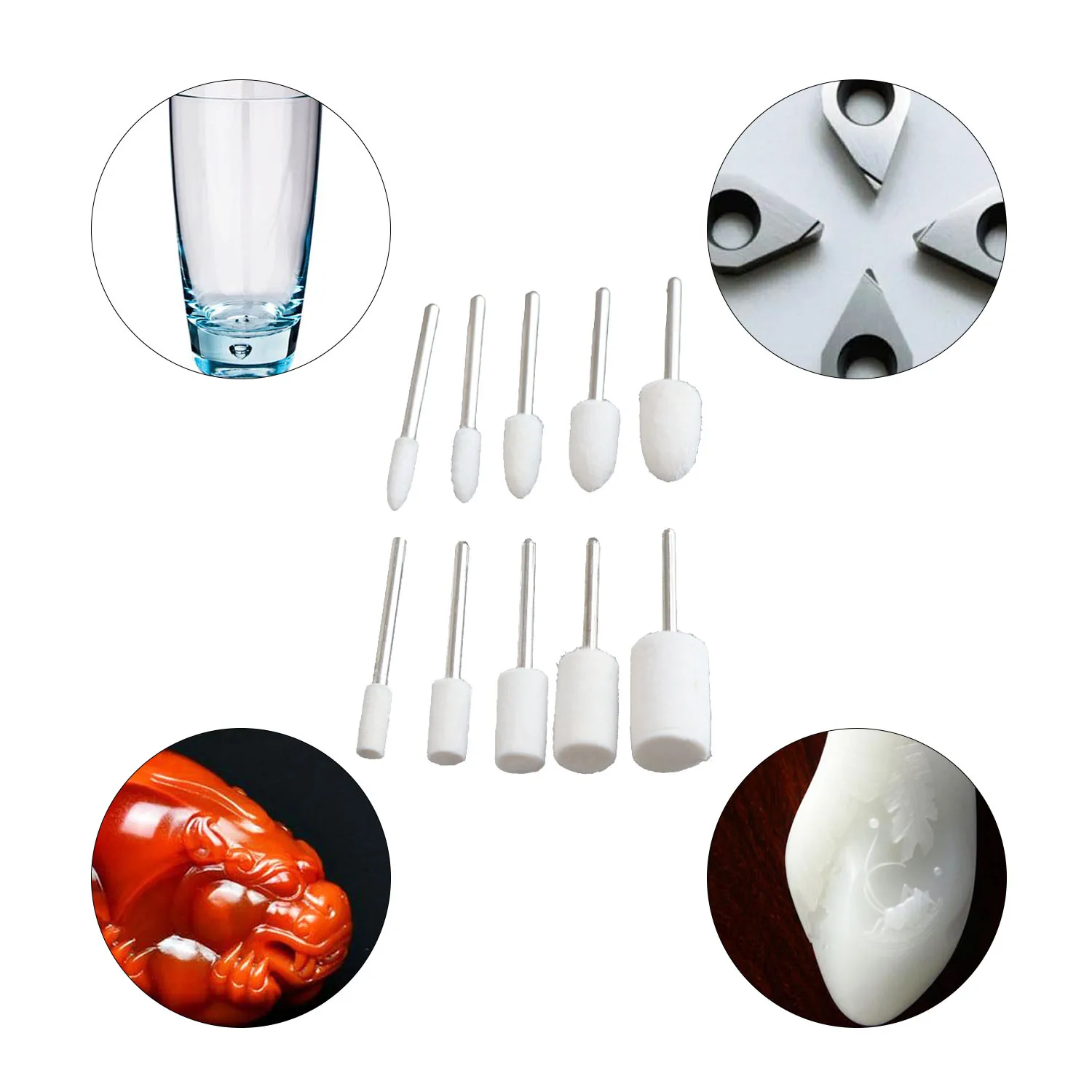 10 шт. шлифовка полировка круглая подушечка шерстяной фетр хвостовик 2 35 мм