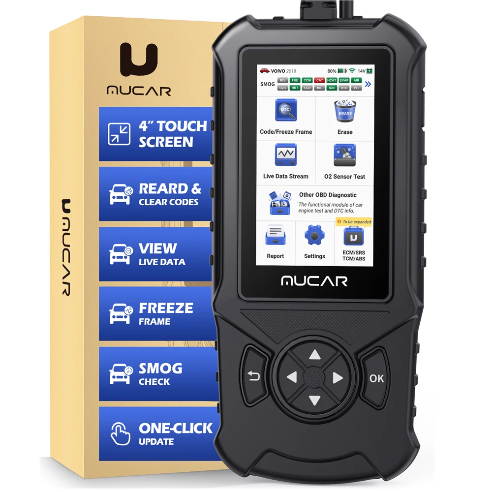 Диагностический сканер MUCAR CDE900, OBD2, для ABS/SRS/ECM/TCM систем, масштабируемые 256 ГБ