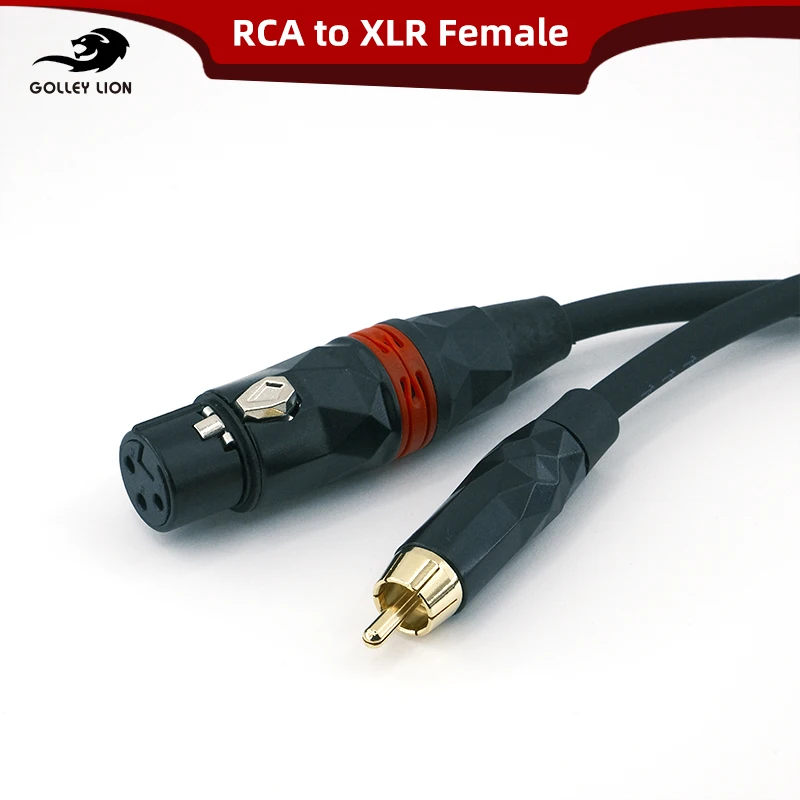 Фото Кабель GOLLEY LION XLR (гнездо) - RCA (штекер), усиленный аудиокабель XLR (гнездо) - RCA (штекер) моно №1