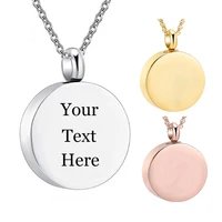 customized 3 colors round pendant for men women dog cat pet stainless steel memorial keepsake cremation urn jewelry funnel kit