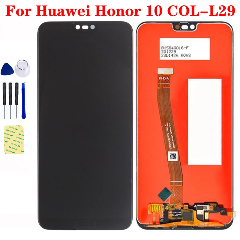 

Для Huawei Honor 10 COL-L29 ЖК-дисплей экран панель матрица сенсорный экран дигитайзер Датчик в сборе с заменой отпечатка пальца
