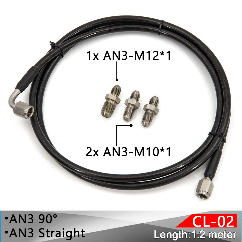 

Master To Slave Cylinder Complete Stainless Clutch Line for 06-15 Honda Civic Si with Fitting M10 2pcs and M12 1pcs