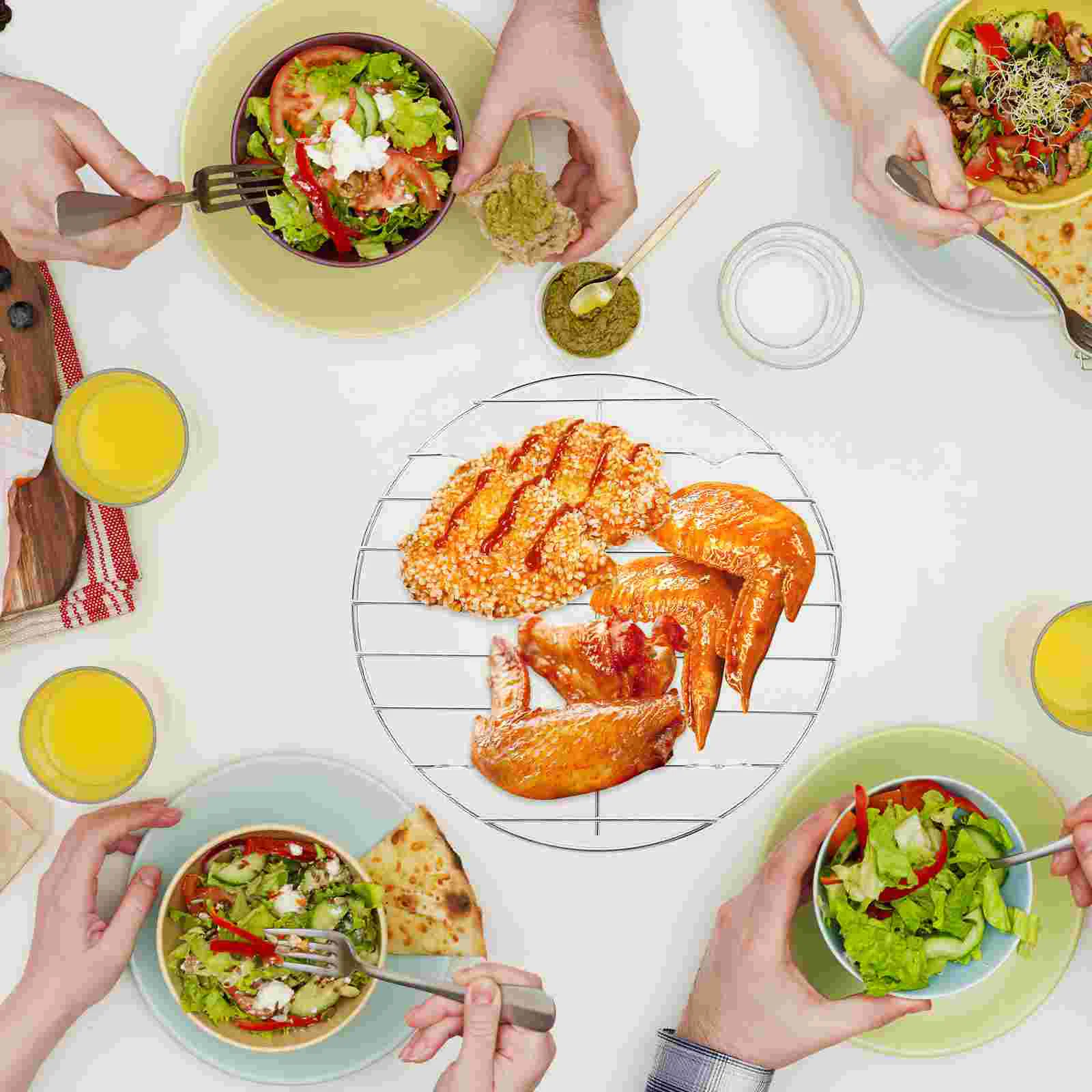 Круглая серебряная стойка для костра гриля мясная сетка гриль чайник барбекю