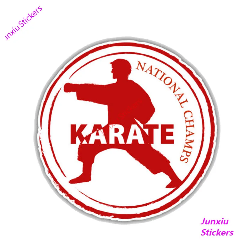 

Personality Karate Retro Passport Stamp Car Stickers Accessories Motorcycle Cover Scratches Waterproof PVC 13cm *13cm