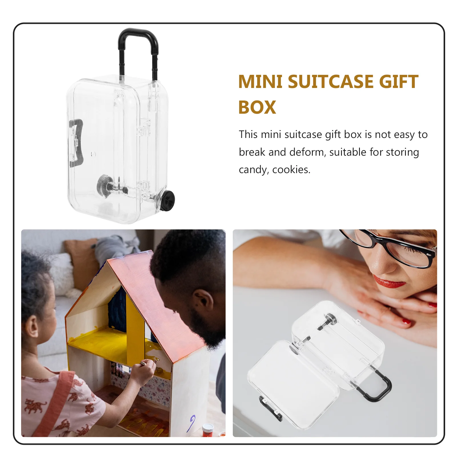 6 шт. пластиковый мини-чемодан крошечный дорожный шкатулка для конфет украшения