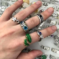 unisex geometric jewelry animal shape retro thai silver ring trend street punk style three dimensional irregular ring