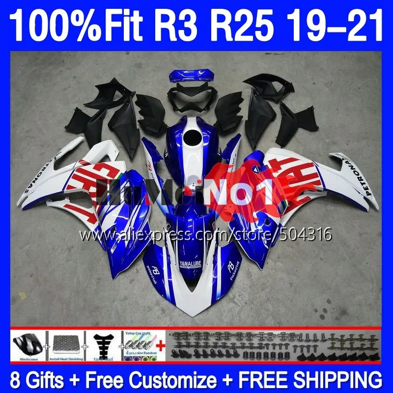 

Injection For YAMAHA YZF-R3 YZFR25 YZF-R25 R 3 25 glossy blue 168MC.26 YZFR3 YZF R3 R25 19 20 21 22 2019 2020 2021 2022 Fairing