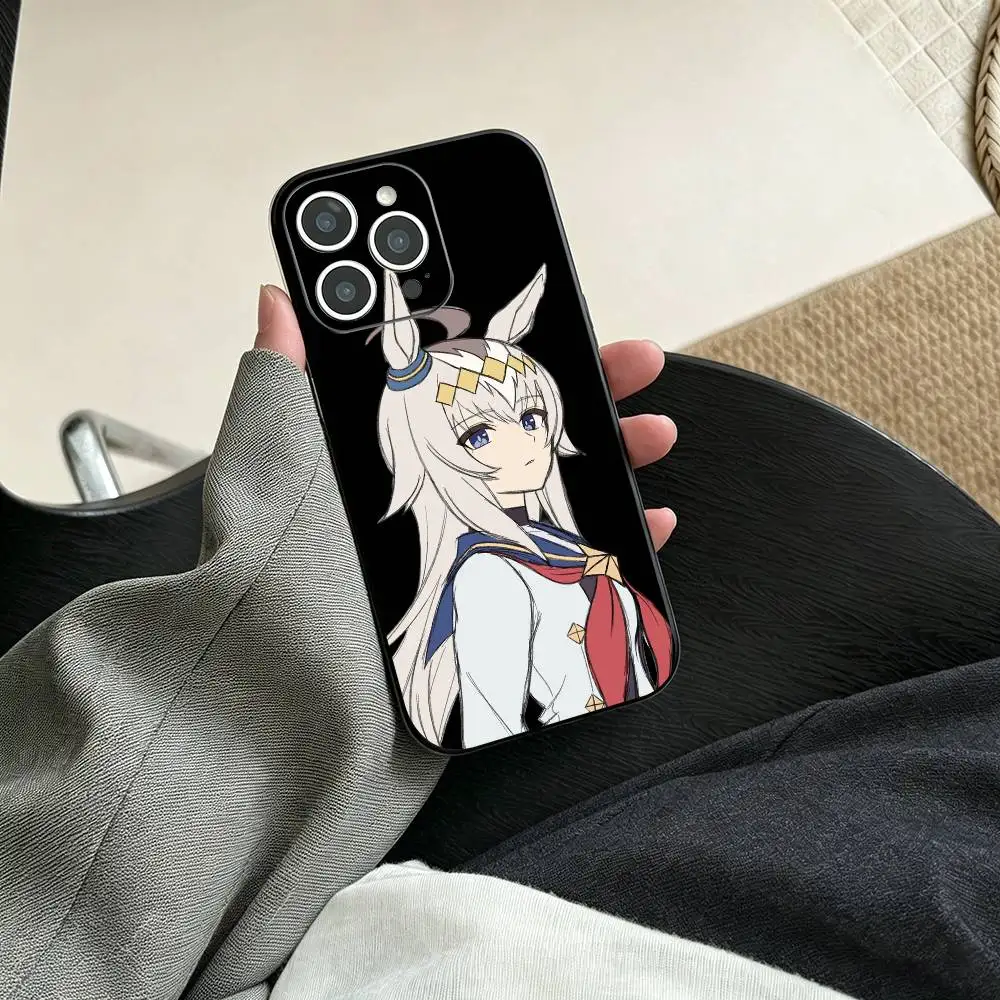 Мягкий черный чехол U-Uma Derby Oguri Cap Cute для iPhone 17, 16, 15, 14, 13, 12, 11 Plus, Pro Max и других моделей (art.: 3920db4795580) - 3920db4795580