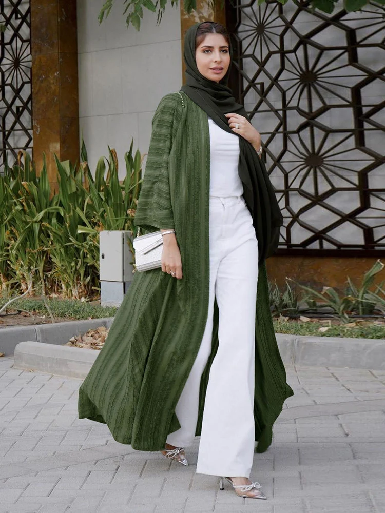Рамадан ИД Мубарак кафтан халат кимоно для женщин открытая Abaya Дубай, Турция мусульманское длинное платье для женщин пакистанский кафтан