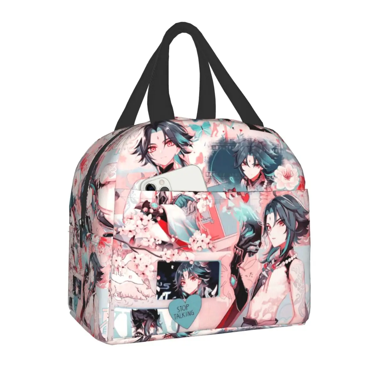 

Термоизолированные сумки для ланча Xiao Genshin Impact, Женский многоразовый Ланч-бокс с аниме-играми для детей, школьная Детская сумка для хранения еды