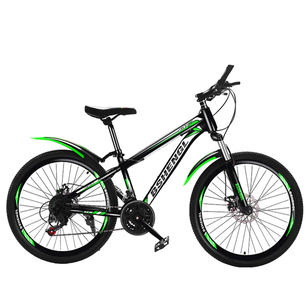 

22/24/26 Inches 21 Speed Riding Bicycle With Mountain Bike High Carbon Steel Frame Front And Rear Disc Brakes Shock Absorption