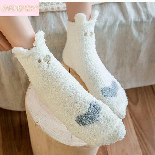 

Winter Funny Animal Cute Fuzzy Socks Women Thick Cartoon Sock Cotton Warm Fluffy Home Floor Hosiery Calcetines House Mujer