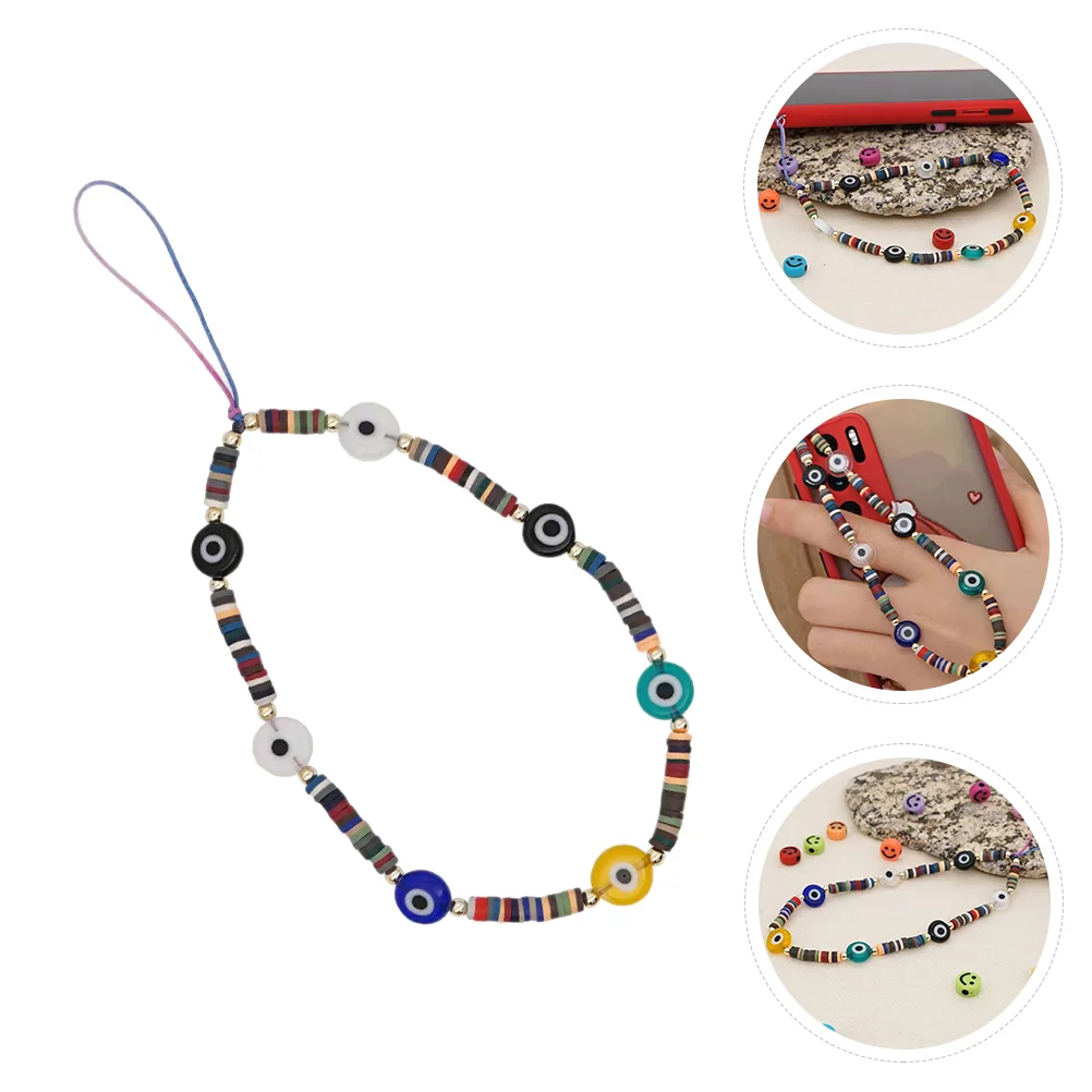 

Anti- lost Colorful Lanyard for, Bohemian Style Evil Eyes Mobile Chain