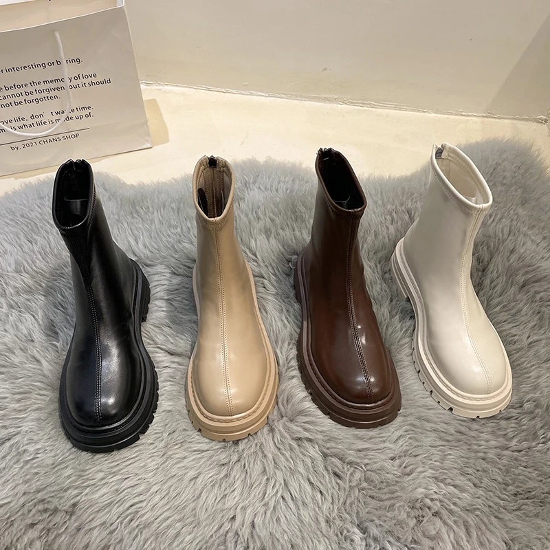 

Women's Sneakers With Platform Summer Shoes Thick Sole 2022 Heels Fashion Solid Autumn Cotton Fabric Rome Med Zip Rubber Ankle R