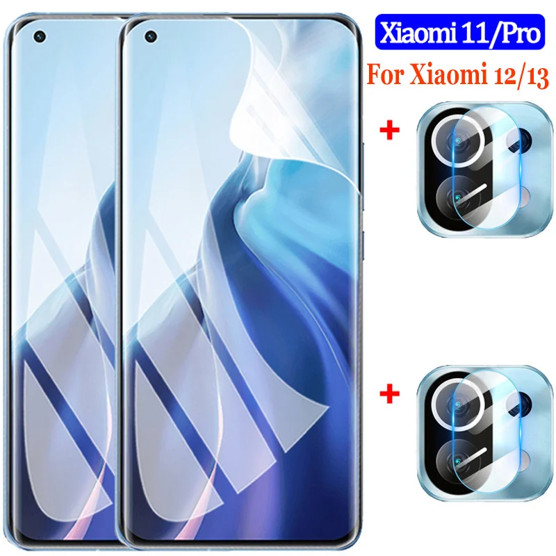 hydrogel film+camera glass for xiaomi 13 mi 11 lite 11t pro screen protection xiaomi13lite mi11 hidrogel mi 12 pro protector