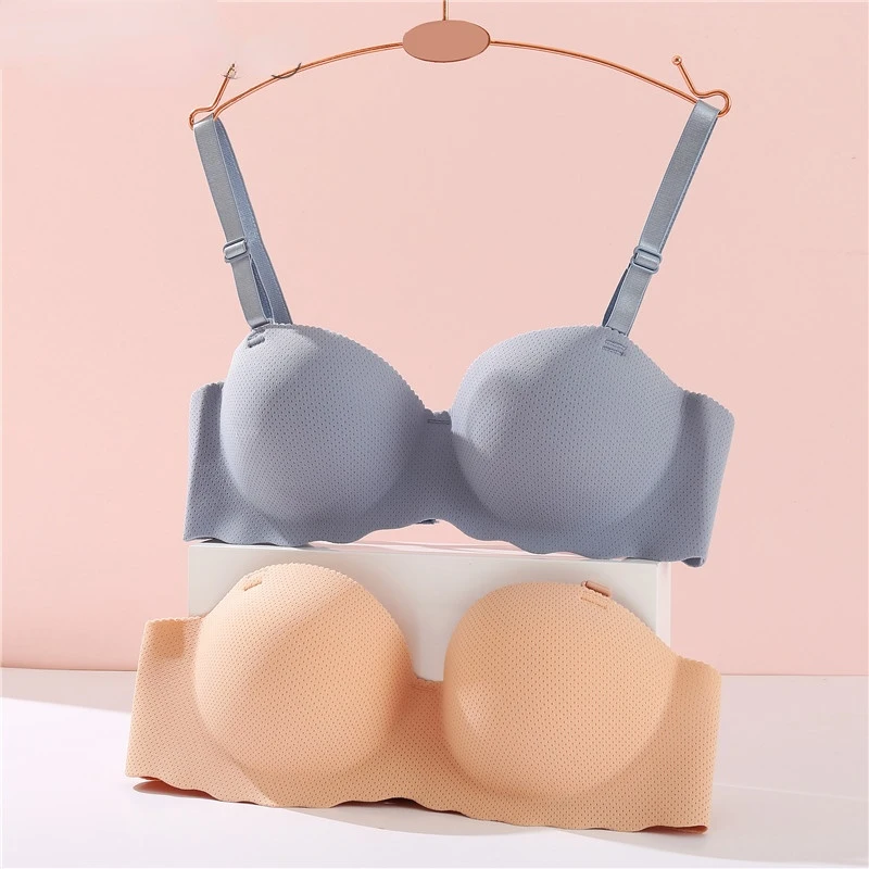 

Cup Push Up Bra Women 1/2 Cup Bras Soft Wireless Bralette Breathable Underwear Candy Color Bras Female Lingerie 2021