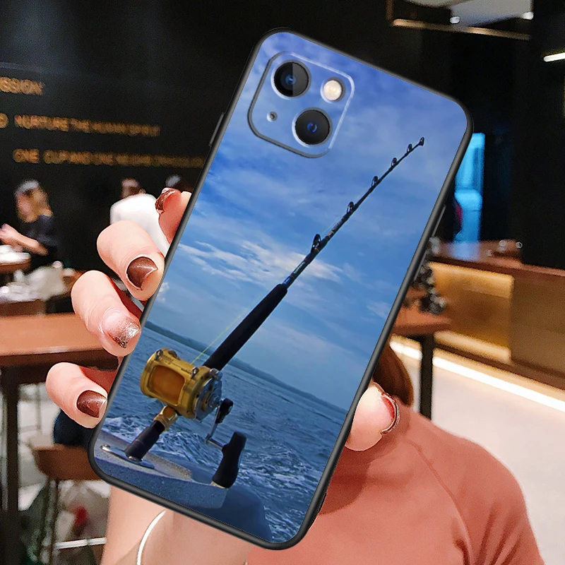 Чехол для телефона с рыболовными удочками iPhone 13 Pro Max 12 11 X XS XR 6S 7 8 Plus SE 2020 Мягкий
