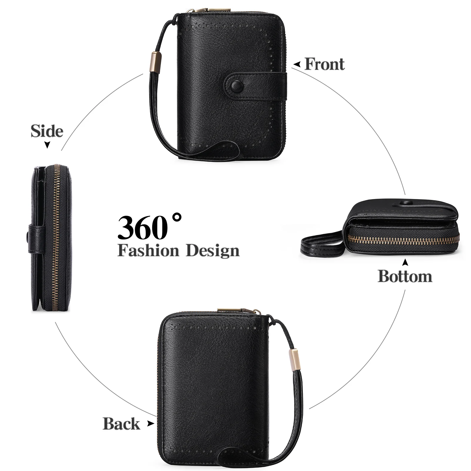 SENDEFN New Women's Wallet PU Leather Money Bag Female Short Hasp Purse Small Coin Card Holders Clutch