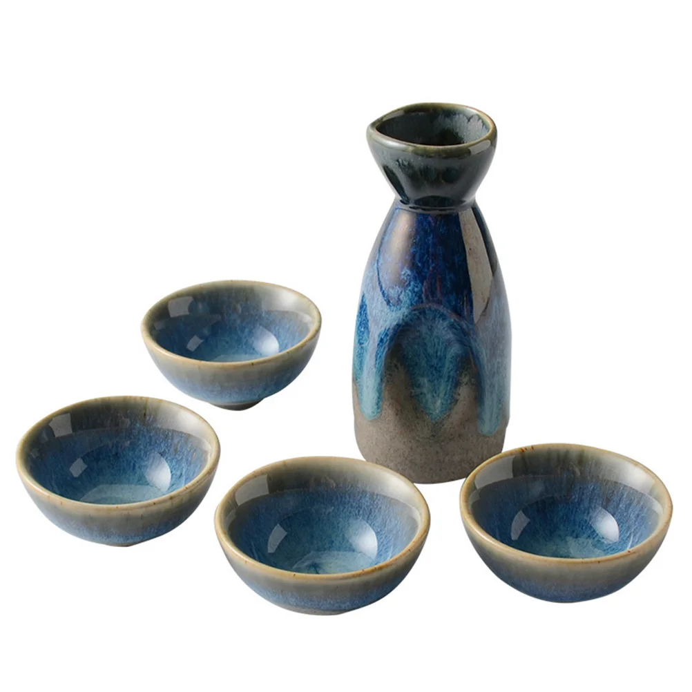 

Sake Glass Set Pitcher Serving Tea Mug Glasses Carafes Traditional Saki Ceramic Cup