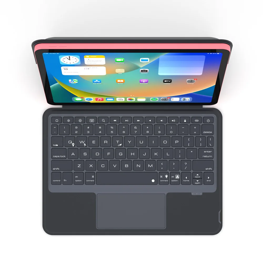 

Волшебная комбинированная сенсорная клавиатура Folio с русской, ивритом, испанской сенсорной панелью для планшетов iPad 10 10-го поколения 10,9 дюйма 2022