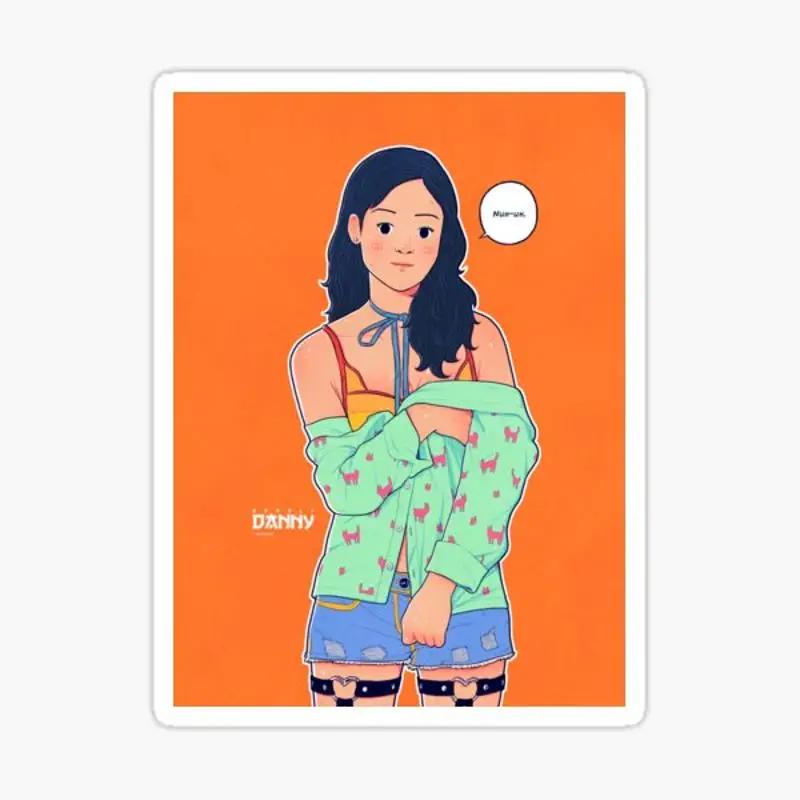 

Наклейка beжемчужина Дэнни пинап-Кора для декора ноутбука, спальни, автомобиля, милый мультяшный модный чемодан для общественных мест