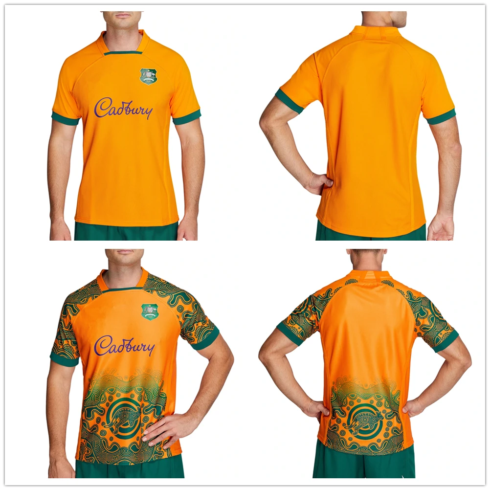 

New style 2023 Australia HOME GOLD RUGBY JERSEY INDIGENOUS FIRST NATIONS rugby shirt Custom name and number