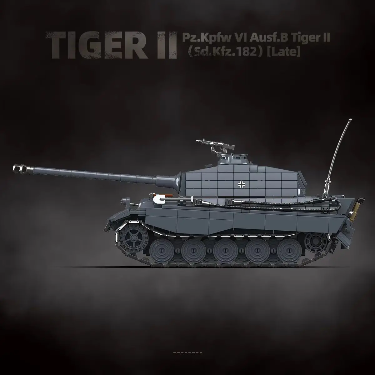 Тяжелый танк King Tiger Sd.Kfz. 182 строительные блоки времен Второй мировой войны черный