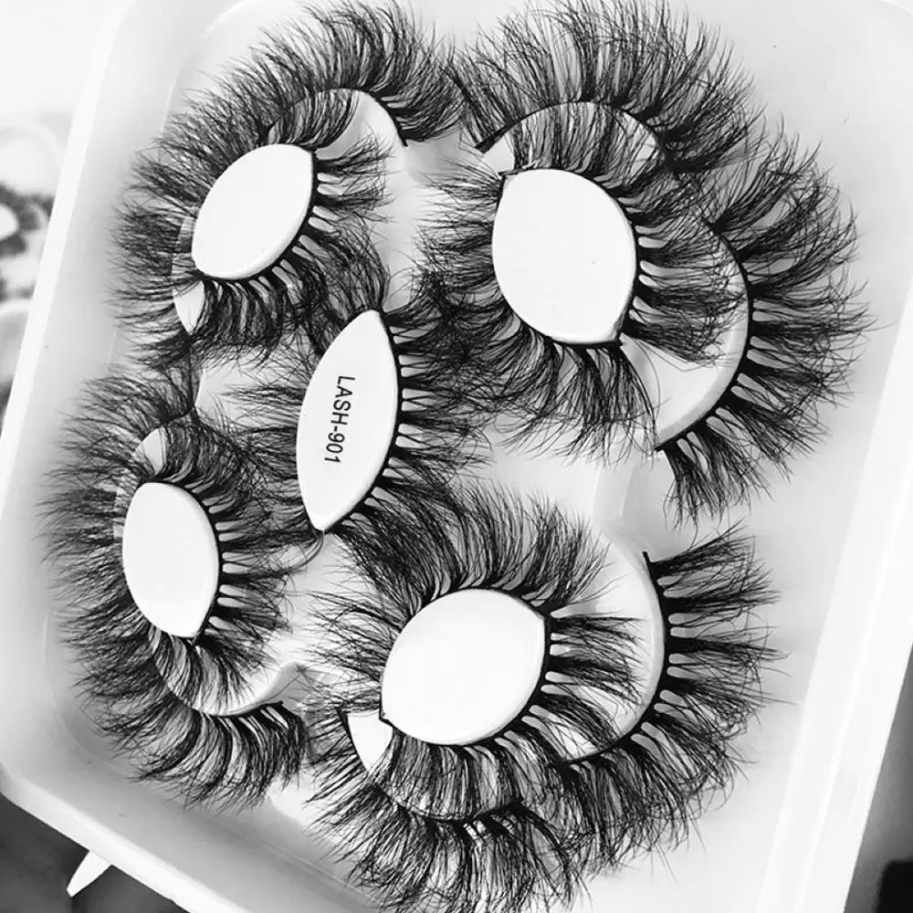 

1/9Pairs 8D Fake Lashes Bulk Wispy Natural Mink Eyelash Wholesales Makeup Fluffy Long Thick False Eyelashes Extension Reusable