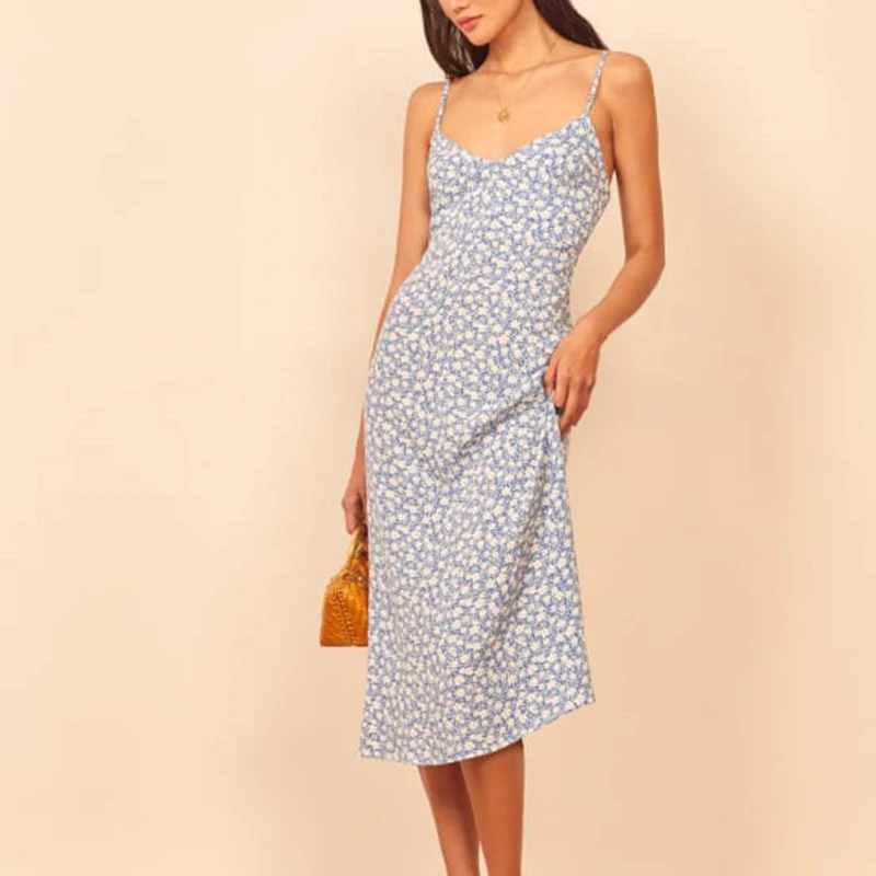 

Summer Women's Casual Floral Print Slim Sling Dress