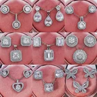 Набор женских ювелирных изделий из серебра 925 пробы, с круглыми кристаллами, 2 шт., J4749