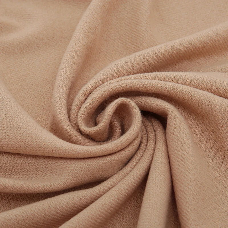 Теплый зимний кашемировый шарф для женщин однотонная шаль с кисточками длинная