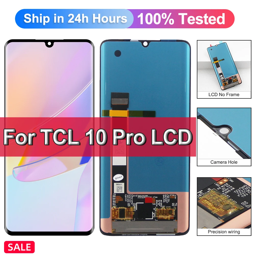 Дигитайзер для TCL 10 Pro 10pro T799B T799H 10 Plus T782H, сенсорный ЖК-экран 6,47 дюйма, кодирующий преобразователь для TCL 10Pro Pantalla в сборе с рамкой