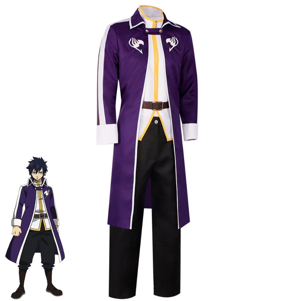 Аниме FAIRY TAIL серый карнавальный костюм Fullbuster Slayers с длинными рукавами фиолетовое
