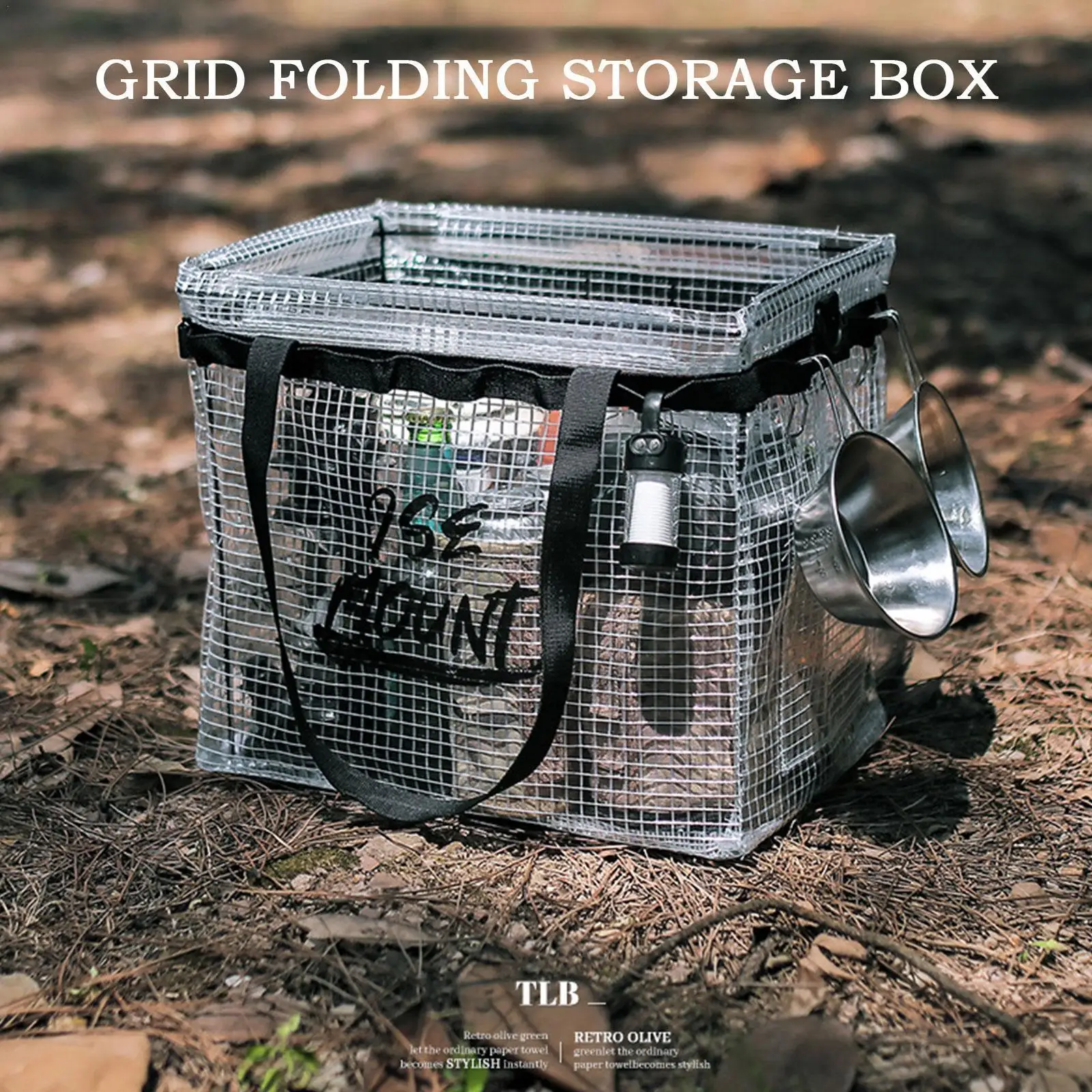 

Foldable Storage Bag Outdoor 28l Large Capacity Storage Tool Transparent Camp Bag Travel Picnic Camping D6o0