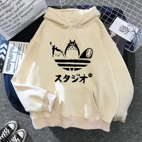 My Neighbor Totoro Harajuku Hoodies Women Studio Ghibli Kawaii Sweatshirt Miyazaki Hayao Funny Cartoon Top Hooded Female