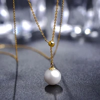 leeker romantic pearl necklace for women adjustable pendant choker elegant wedding jewelry rose gold silver color chain 614 lk6