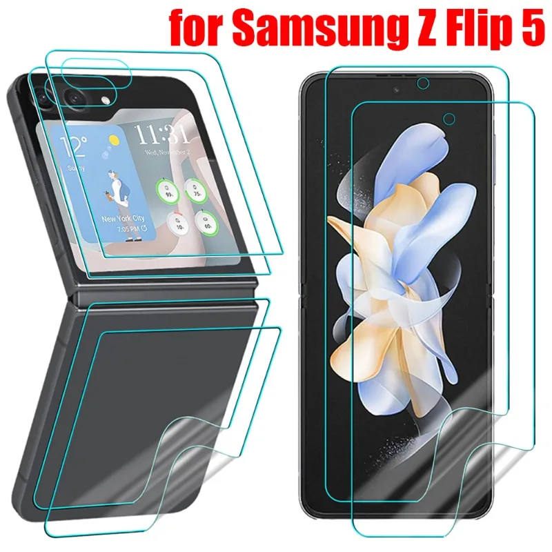 

Phone Screen Soft Hydrogel Film for Samsung Galaxy Z Flip 5 ZFlip5 Flip5 Front Back Inner Screen Anti-Scratch Protectors Film