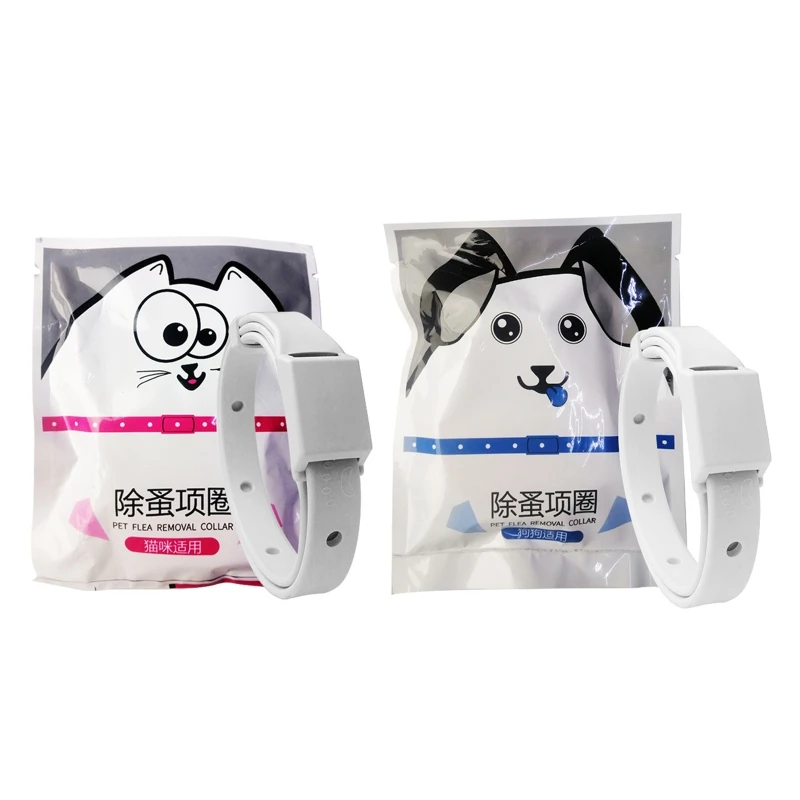

27RE Adjustable Flea & Tick Collar for Dogs and Puppies Buckle Design White
