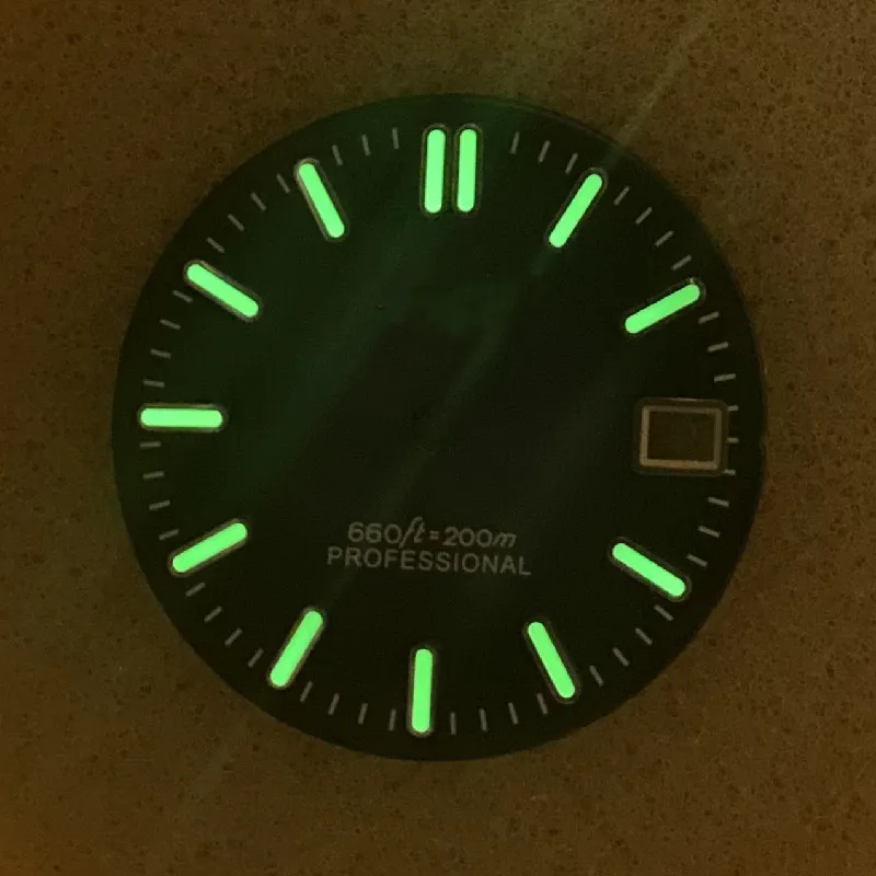 Sunburst dial blue black white green striped nails with Japanese C3 luminous fit nh35 nh36 4R36 7S movement