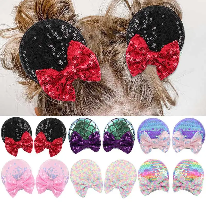 Ful Glitter Sequin Hairbows For Girls Kids Cute Hairpins Headband Hair Styling Accessories