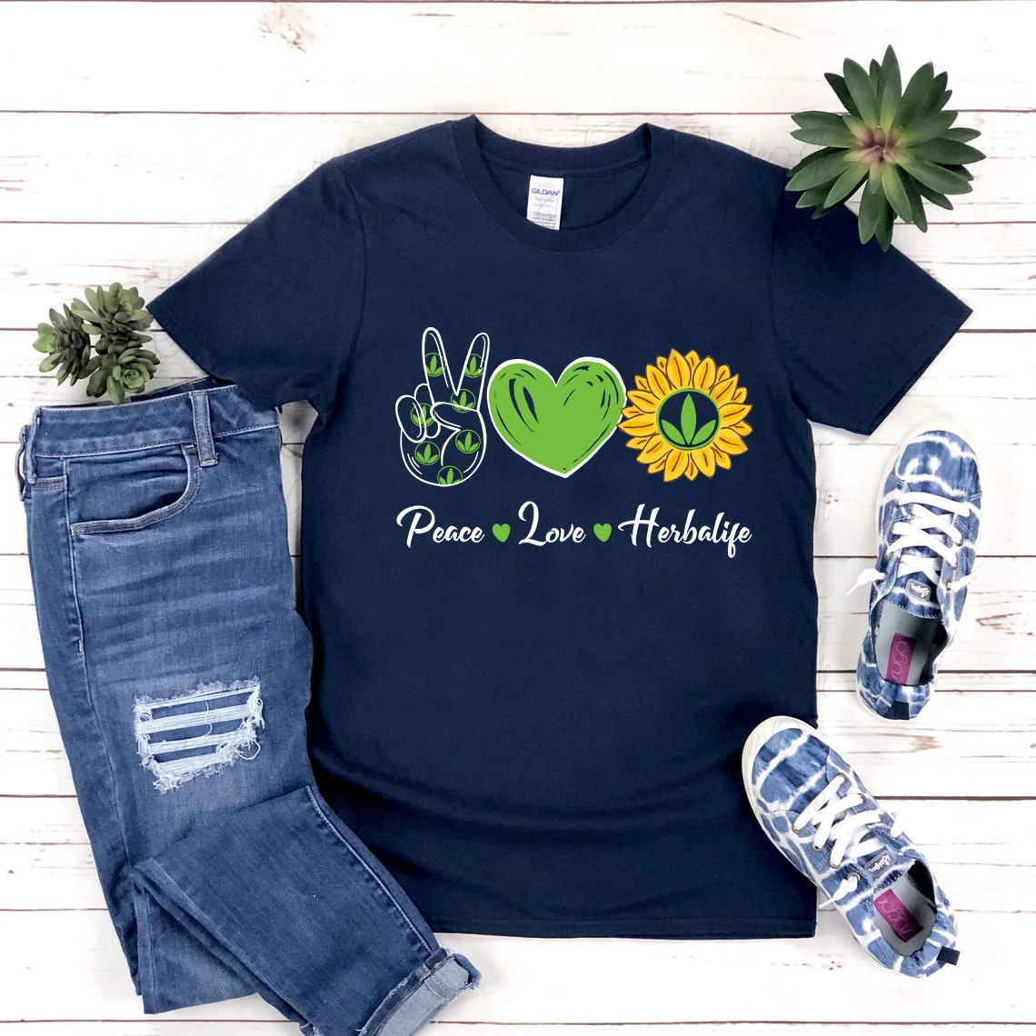 Новинка 2021 футболка Arrval Peace Love Sunshine Herbalife Милая топы для мужчин и женщин футболки с